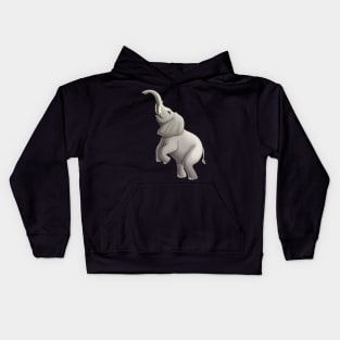 Cute elephant standing on the back legs. Kids Hoodie